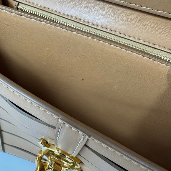 Burberry Small TB Bag Tan Leather Crossbody with Gold TB Logo — with Dust Bag - Picture 9 of 14